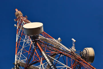 a microwave telecommunications tower
